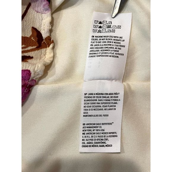 American Eagle Women Halter Neck Romper Floral Cherry Blossom Key Hole Pink SZ S - Picture 11 of 12